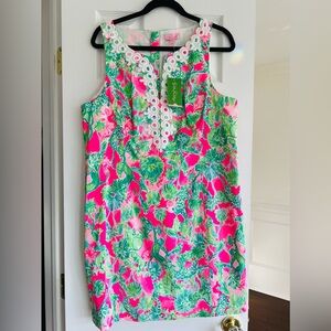 Lilly Pulitzer Gabby Shift Raz Berry Catty Shack Size 16 NWT